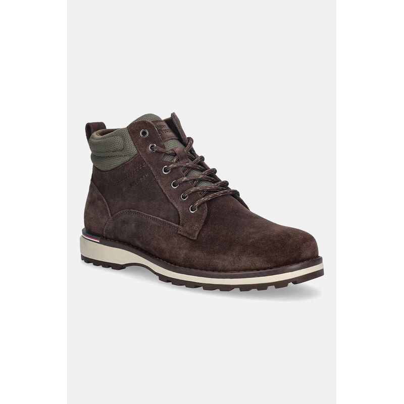 Kožená obuv Tommy Hilfiger CORPORATE W SUEDE LACE BOOT 65773858