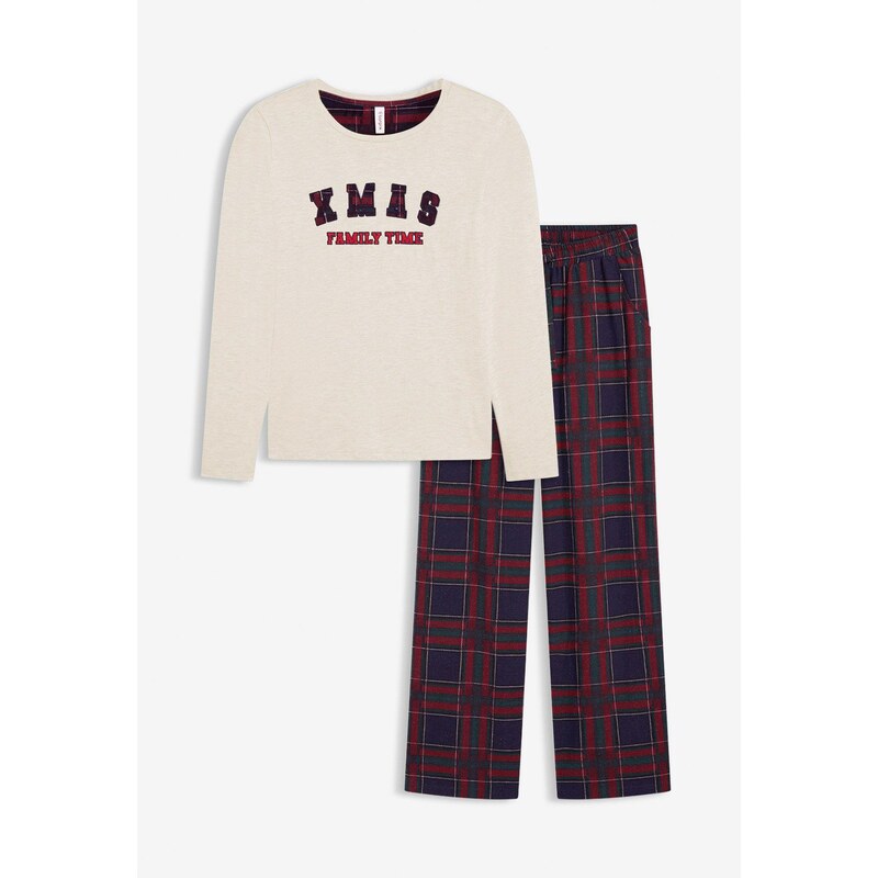 bonprix Pyžamo s flanelovými nohavicami a s darčekovou taškou, farba 66048095