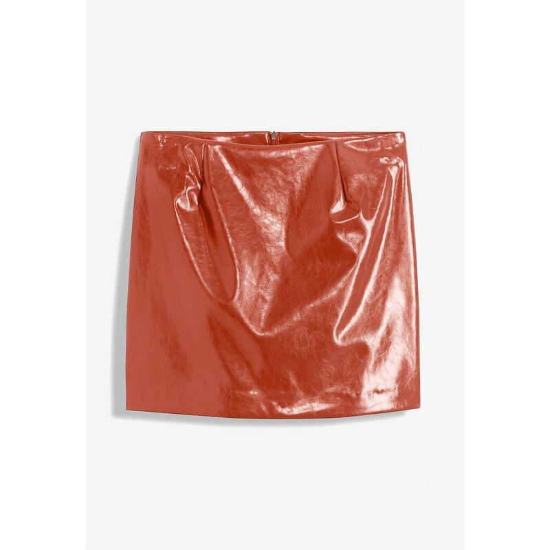 bonprix Koženková sukňa, farba červená 57336455