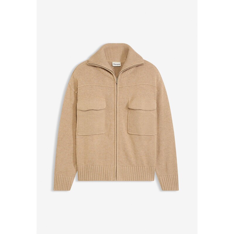 bonprix Oversize pletený sveter, farba béžová 66048142