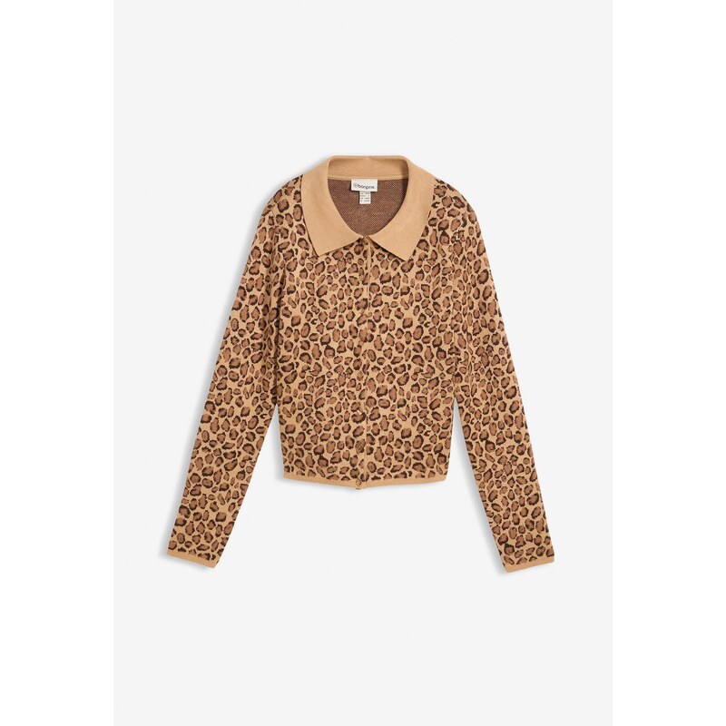 bonprix Jemne pletený sveter, krátky, farba béžová 66048144