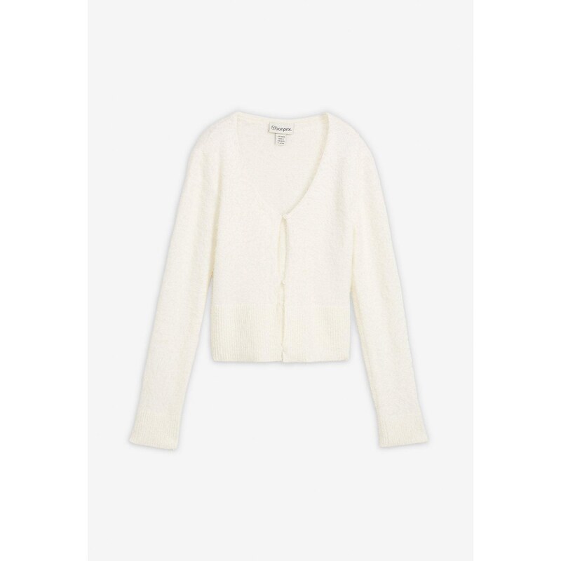 bonprix Jemne pletený sveter z pierkového vlákna, farba biela 66048152