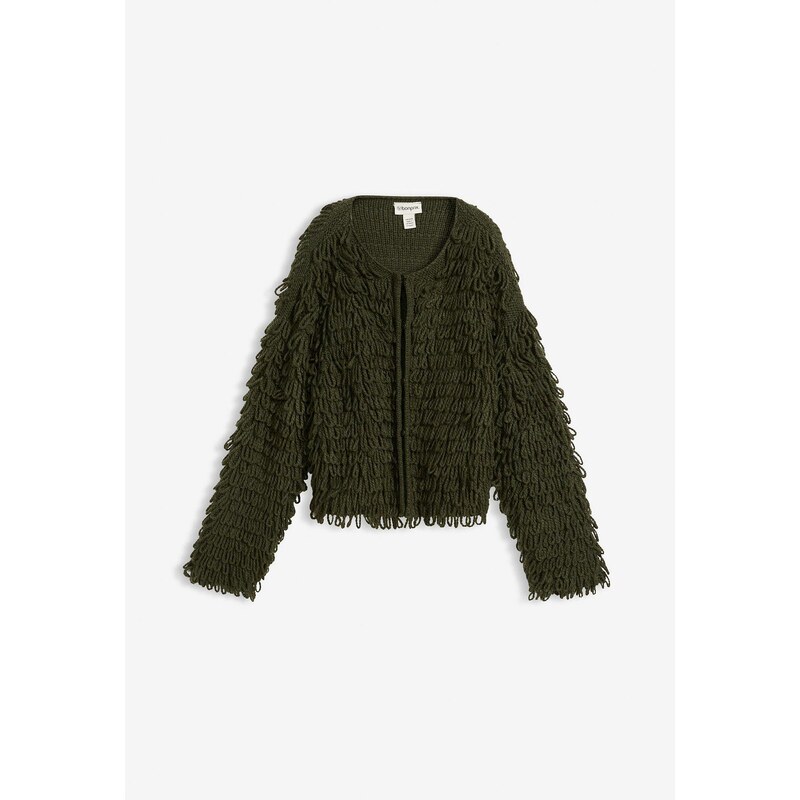 bonprix Hrubo pletený sveter, farba zelená 66048156