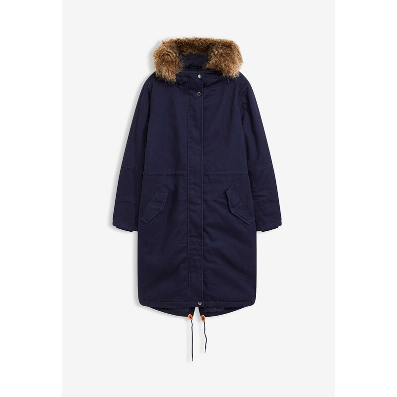bonprix Dlhá vatovaná parka, farba modrá 66048162