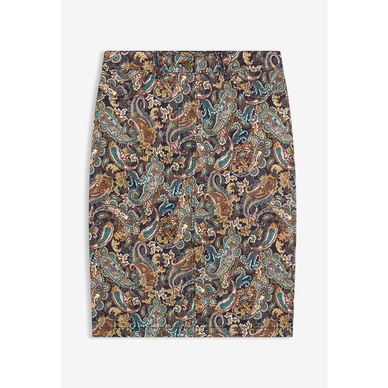 bonprix Strečová sukňa s bavlnou, farba čierna 66048262