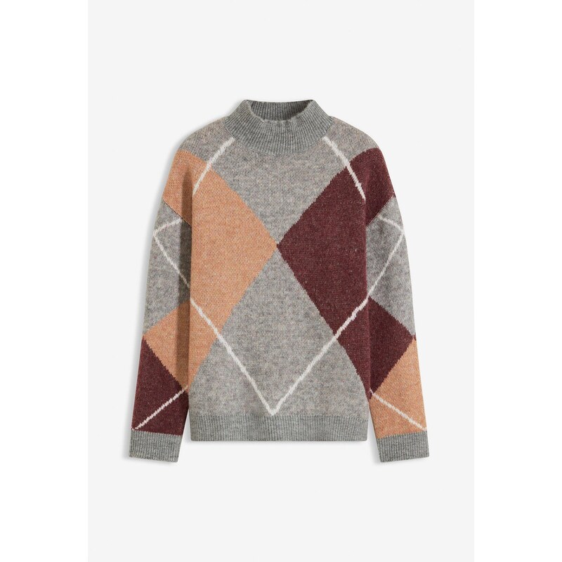 bonprix Oversize-pulóver, farba šedá 66399619