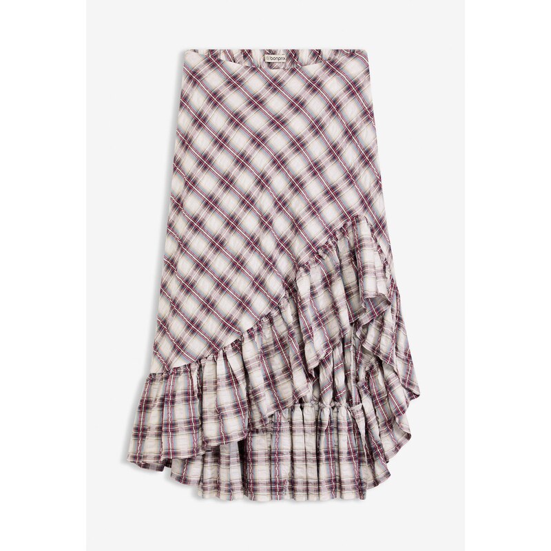 bonprix Sukňa, vzadu dlhšia, farba biela 66048328