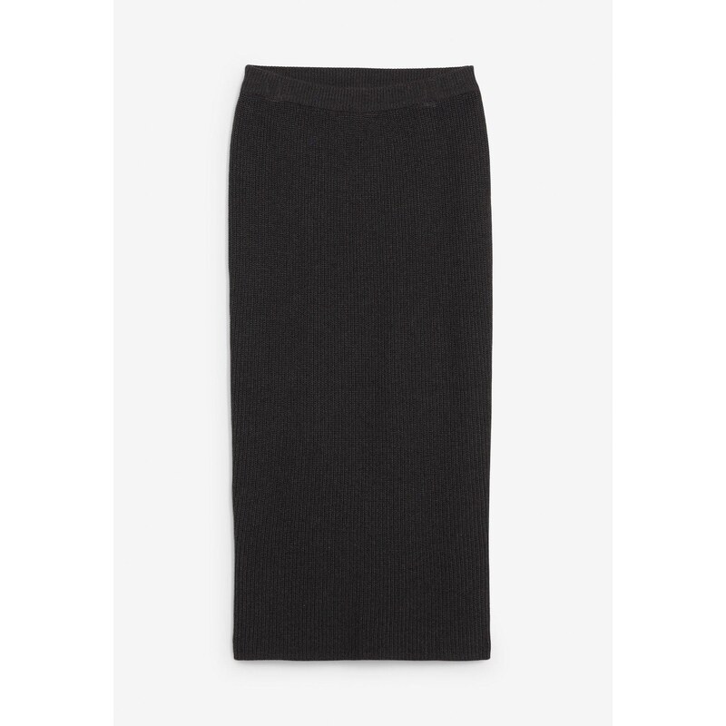 bonprix Pletená sukňa z čistej bavlny, farba šedá 66048356