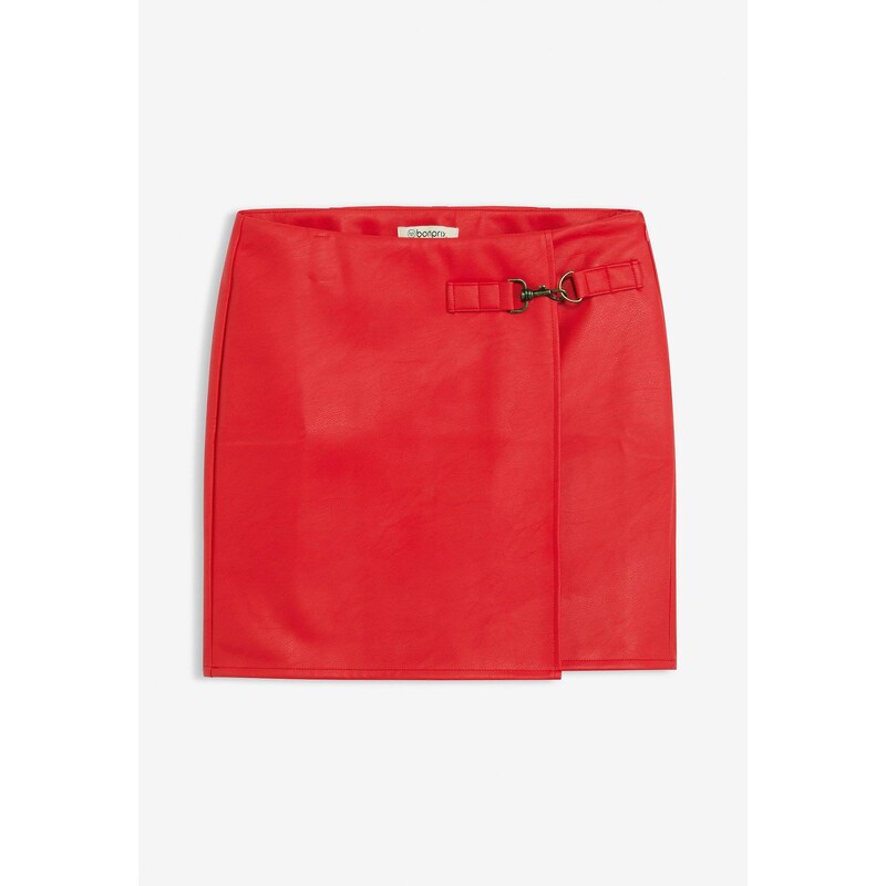 bonprix Koženková sukňa, farba červená 66048382