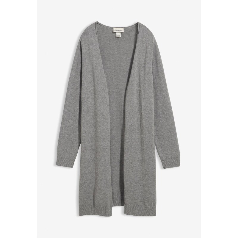 bonprix Dlhý pletený sveter, farba šedá 66048378