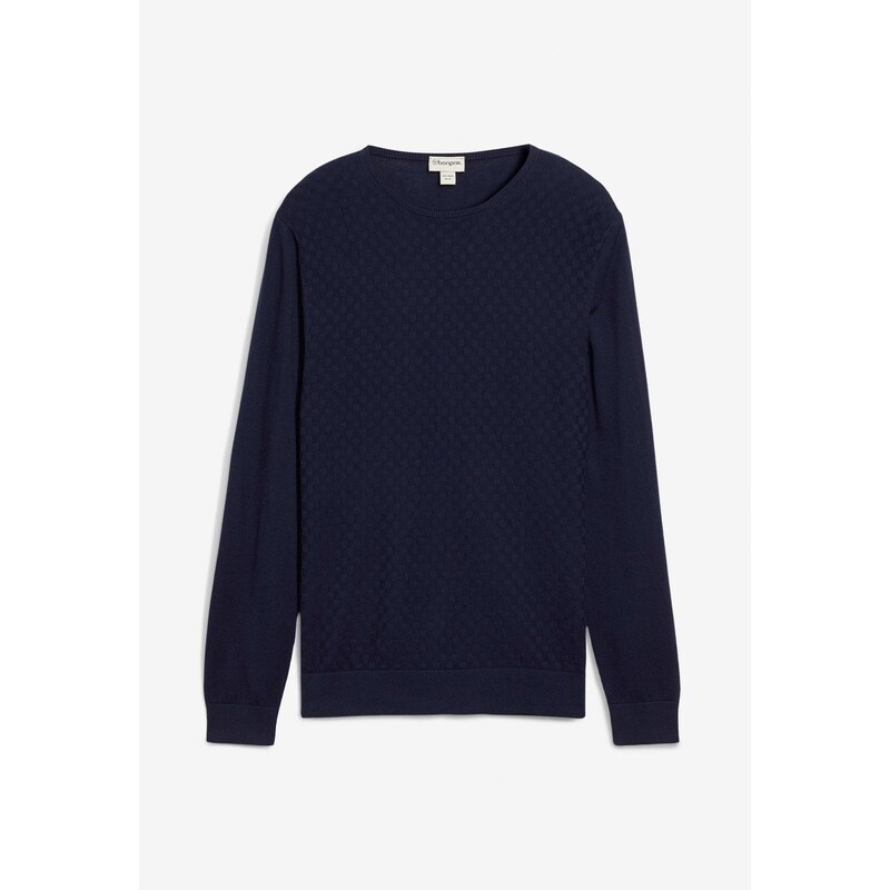 bonprix Jemne pletený pulóver z merino vlny, farba modrá 66048451