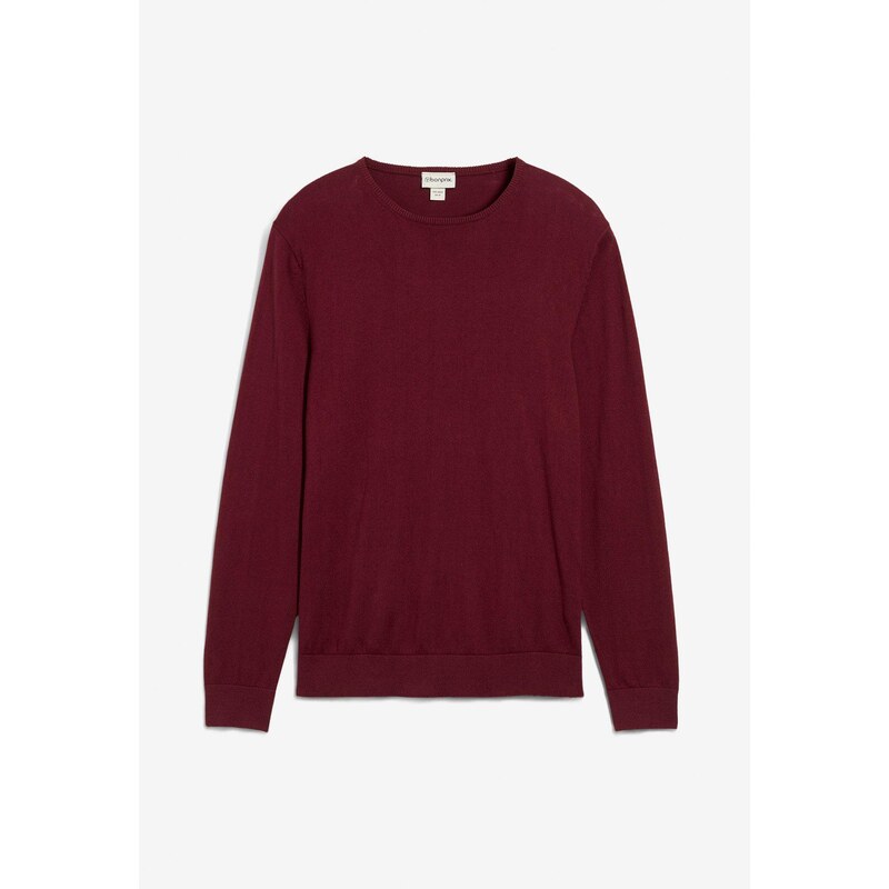 bonprix Jemne pletený pulóver s merino vlnou, farba červená 66048442
