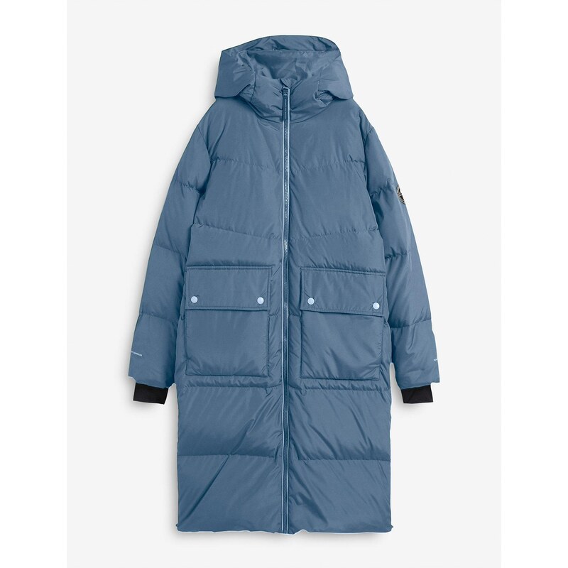 bonprix Páperový kabát s reflektujúcimi detailmi, farba modrá 66048454