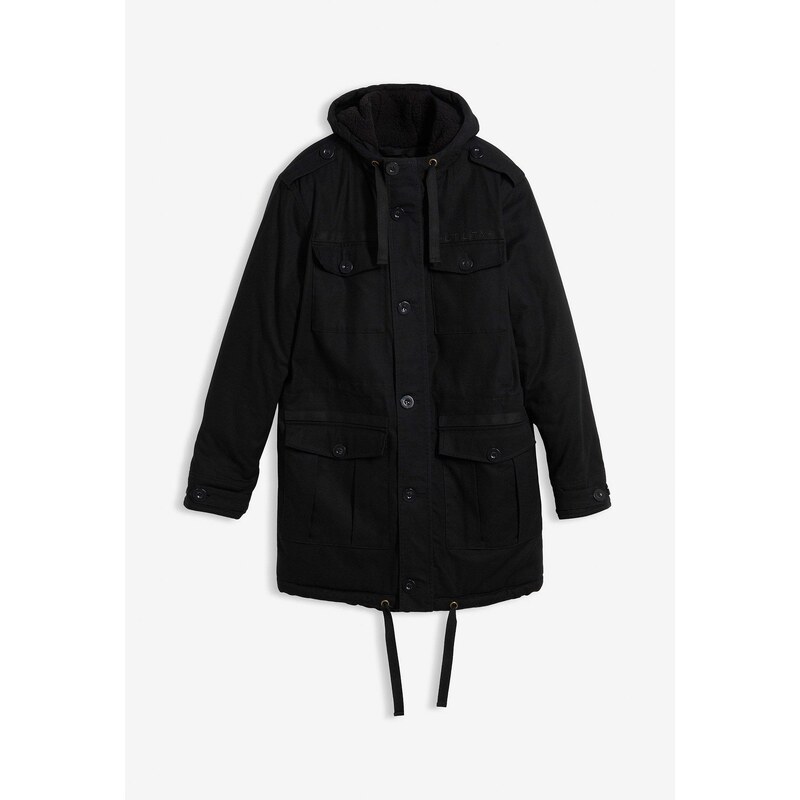 bonprix Parka bunda do terénu, s Teddy podšívkou, farba čierna 66048471