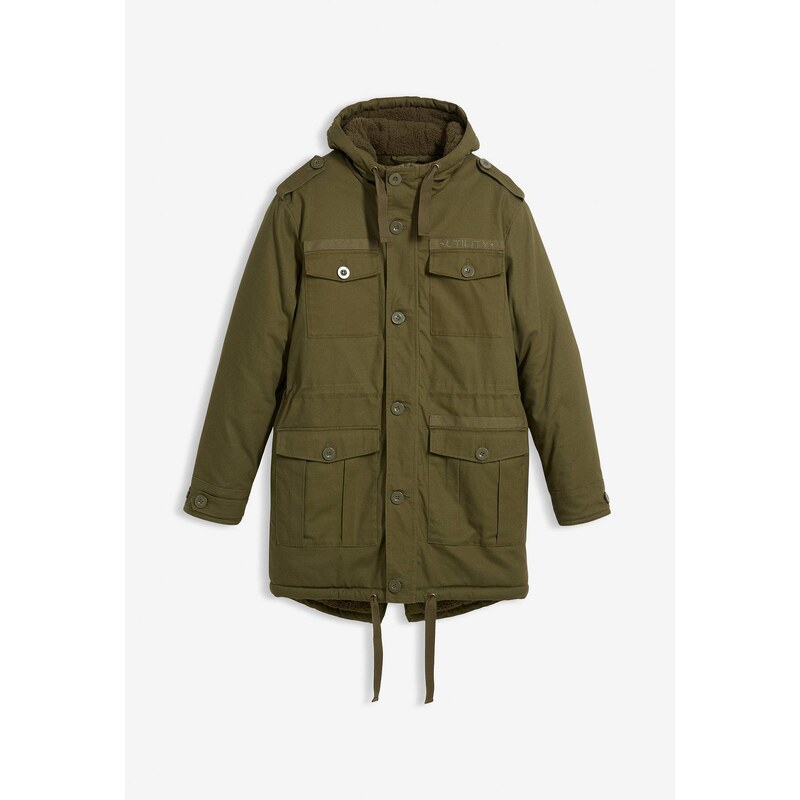 bonprix Parka bunda do terénu, s Teddy podšívkou, farba zelená 66048472