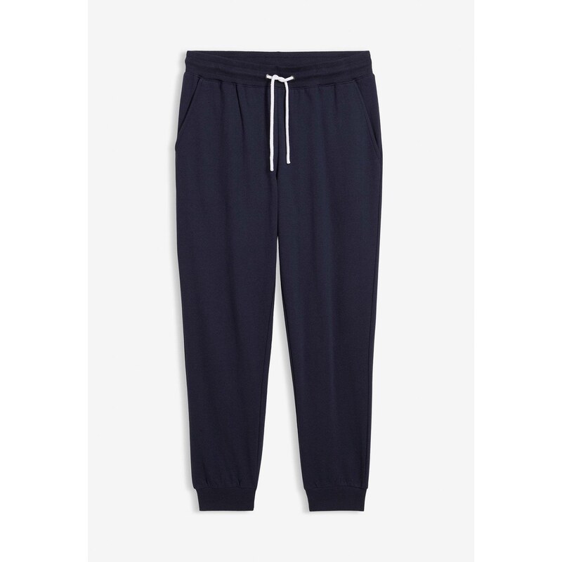 bonprix Tepláky s vrúbkovaným patentom, farba modrá 66048478