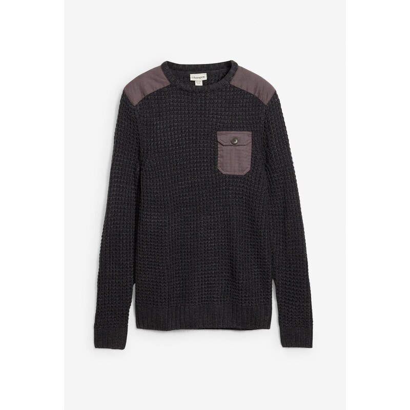 bonprix Hrubo pletený pulóver, farba šedá 66048486