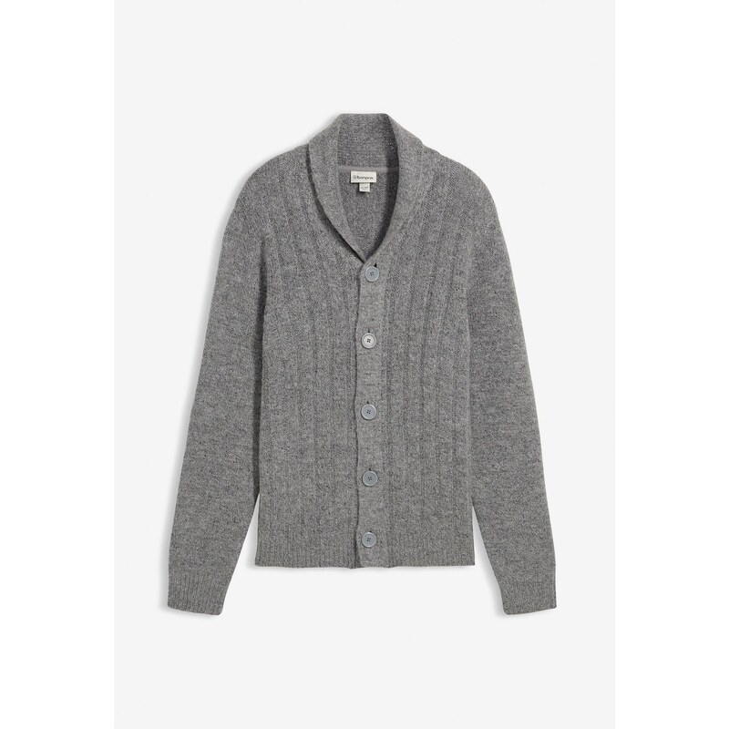 bonprix Pletený sveter s vrúbkovaným vzorom, farba šedá 66048501