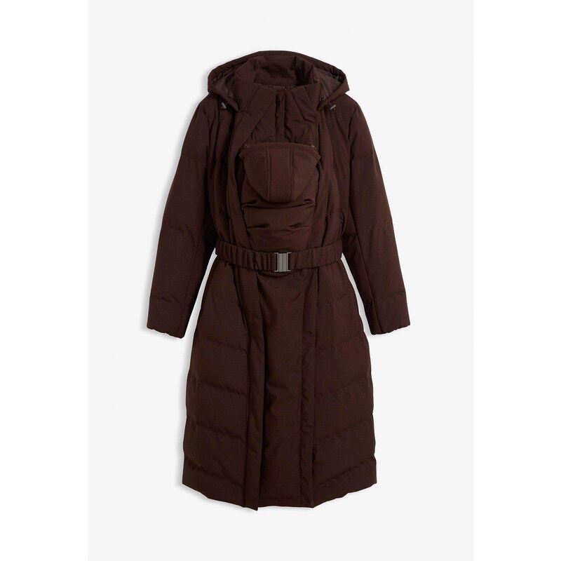 bonprix Teplý prešívaný kabát 2v1/na nosenie detí, farba hnedá 66035075