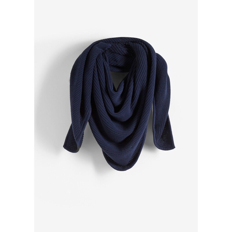 bonprix Trojuholníková šatka s bio bavlnou, farba modrá 66048531