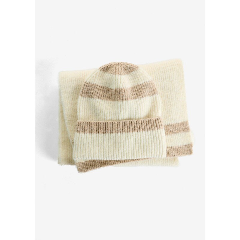 bonprix Šál a čiapka (2-dielna), farba biela 66048556