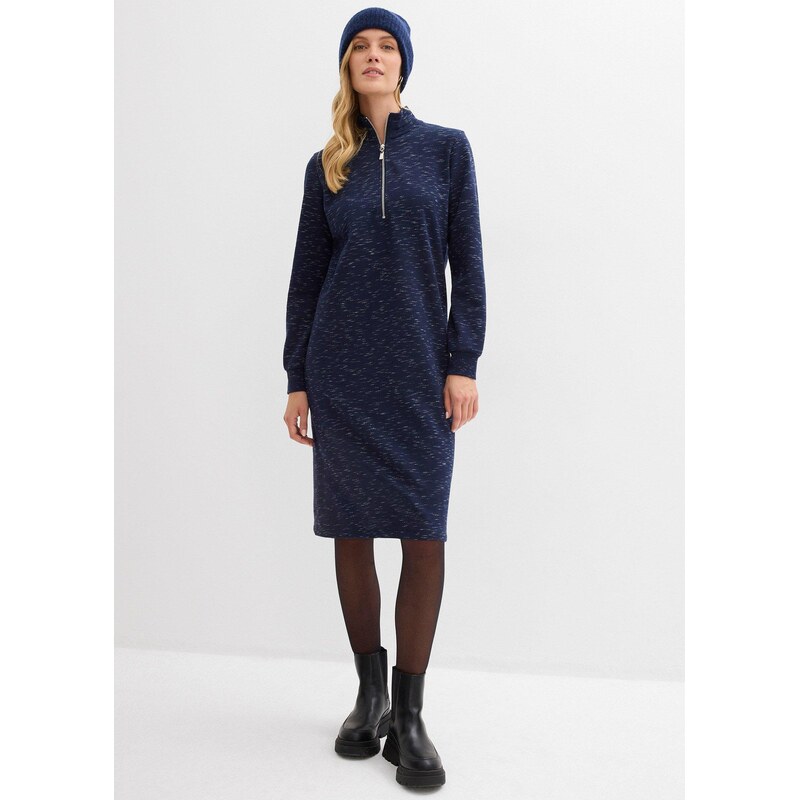 bonprix Mikinové šaty, farba modrá 66048239