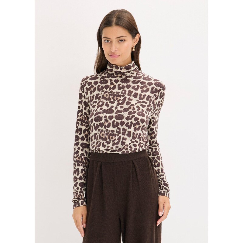 bonprix Tričko s dlhým rukávom, z jemného viskózového mixu, farba 66048347