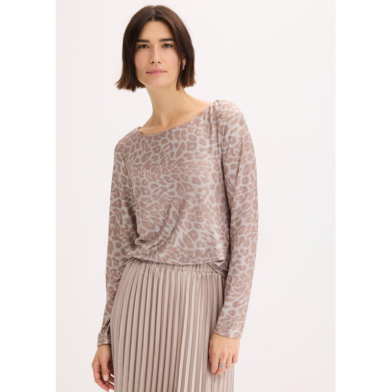 bonprix Tričko s lesklou potlačou, farba šedá 66048379