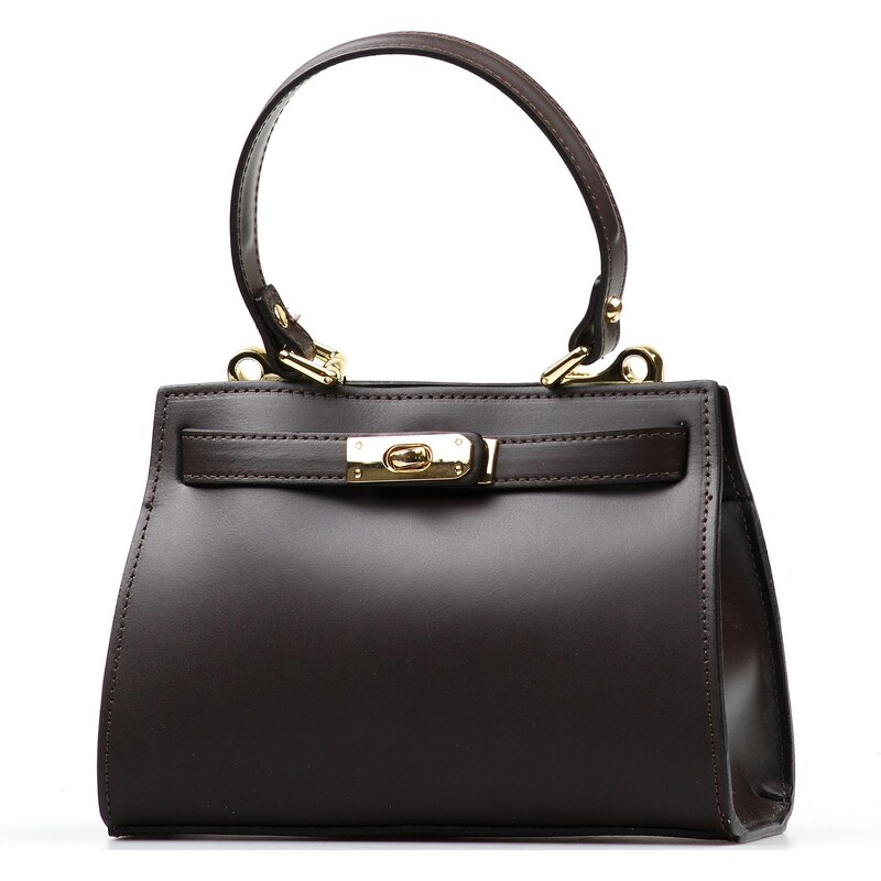 Blaire Kožená kabelka Malin tmavo hnedá 66048731