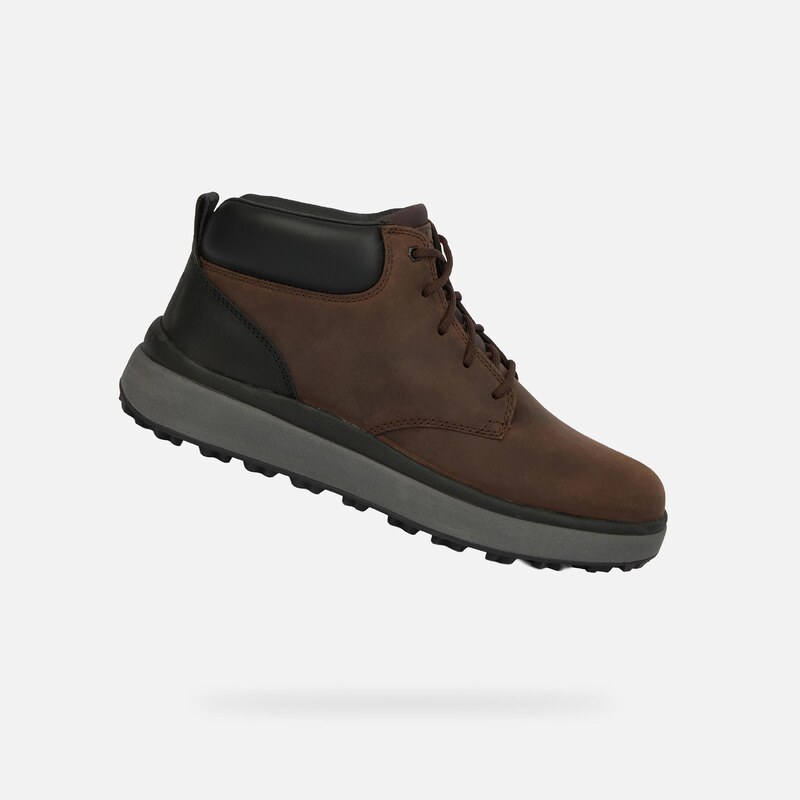 Tmavohnedé pánske členkové topánky Geox Granito + Grip 66049290