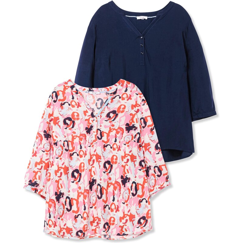 SHEEGO Blúzka tmavomodrá / oranžová / rosé / biela 66050543