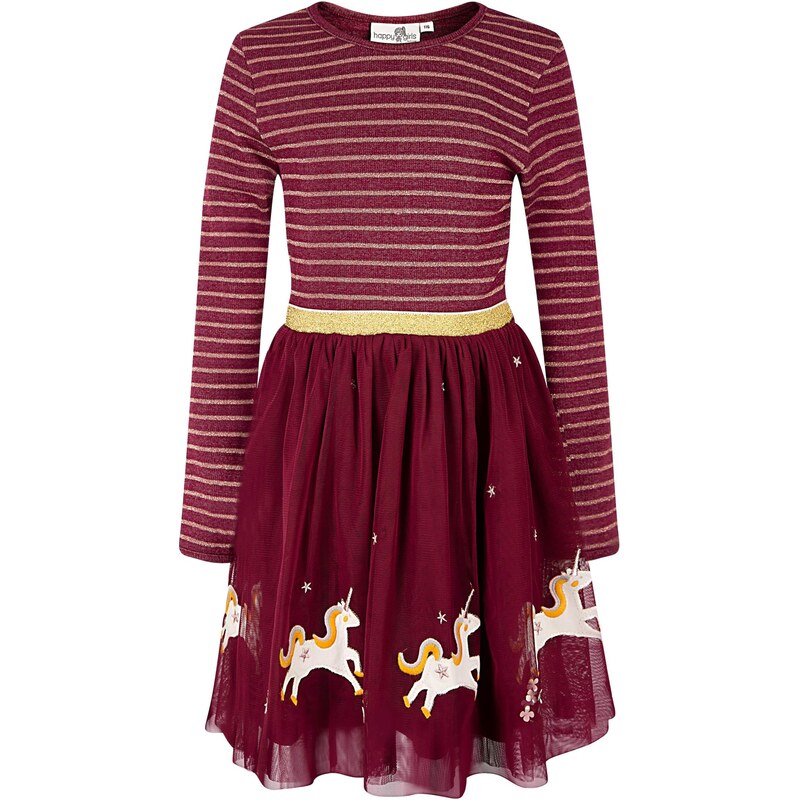 happy girls Šaty zlatá / farba lesného ovocia / oranžová / biela 66051046