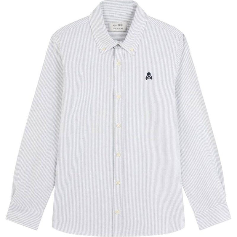 Scalpers Košeľa svetlosivá / biela 66051400