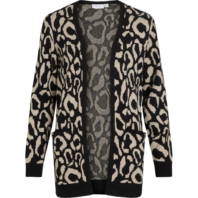 VILA Kardigán VITif krémová / čierna 66052220