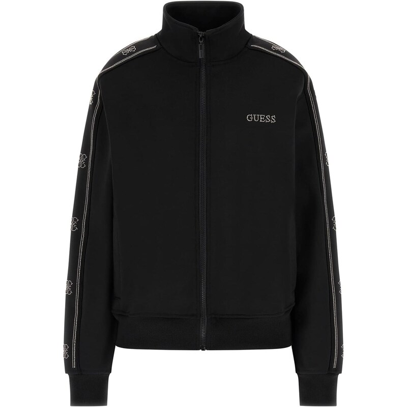 GUESS Tepláková bunda Octavia čierna / strieborná 66052301