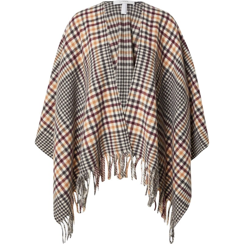 COMMA Pelerína béžová / vínovo červená / čierna 66052317