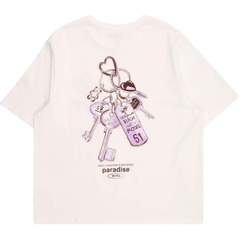 NAME IT Tričko NKFNOVAS ružová / tmavočervená / biela 66052544