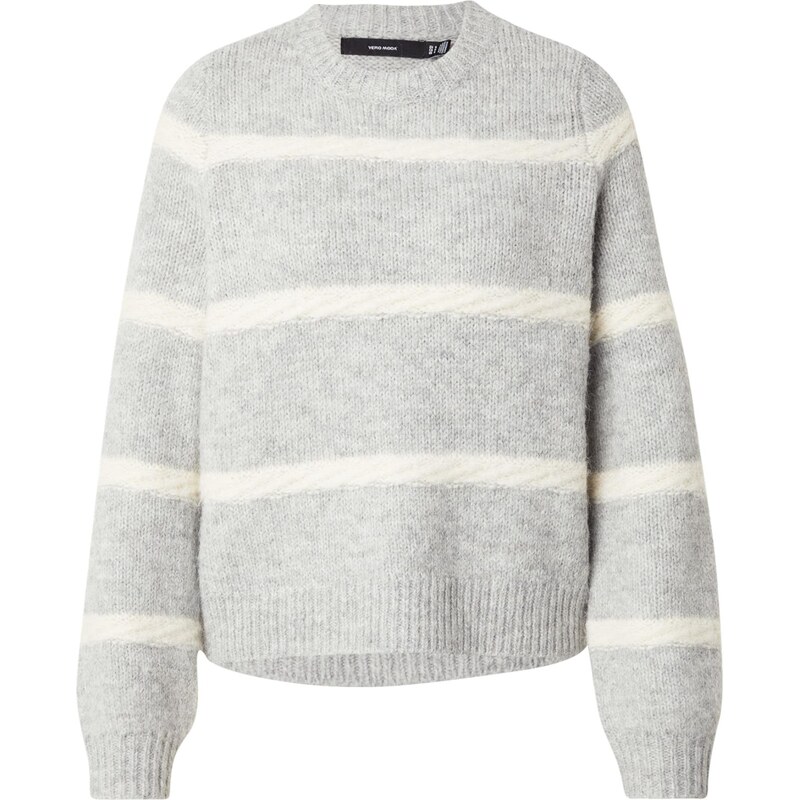 VERO MODA Sveter VMZADA sivá melírovaná / biela 66052635
