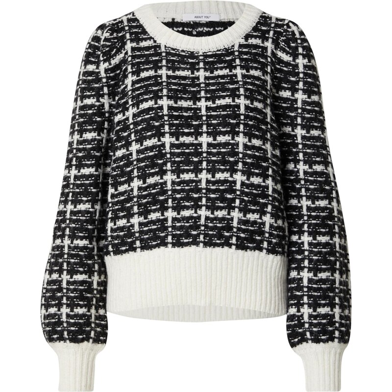 ABOUT YOU Sveter Eliza čierna / biela 66052643
