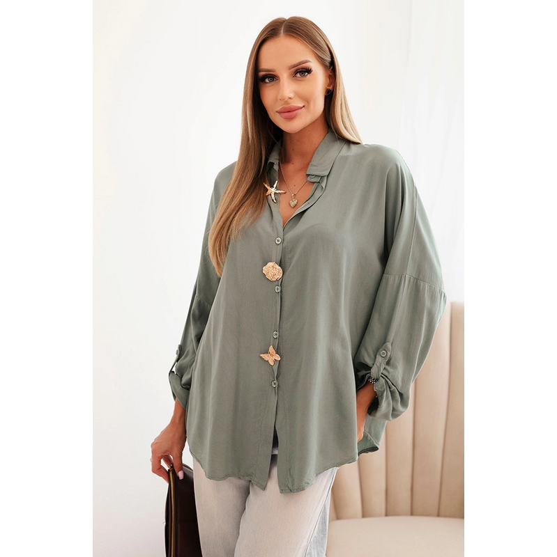 Kesi Dámska košeľa ART61953 s viskózou a ozdobnými gombíkmi 66054694