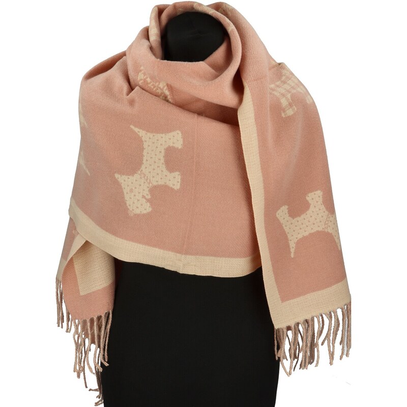 Firenze Trendy dámsky šál Berit Dog, ružový 67323543