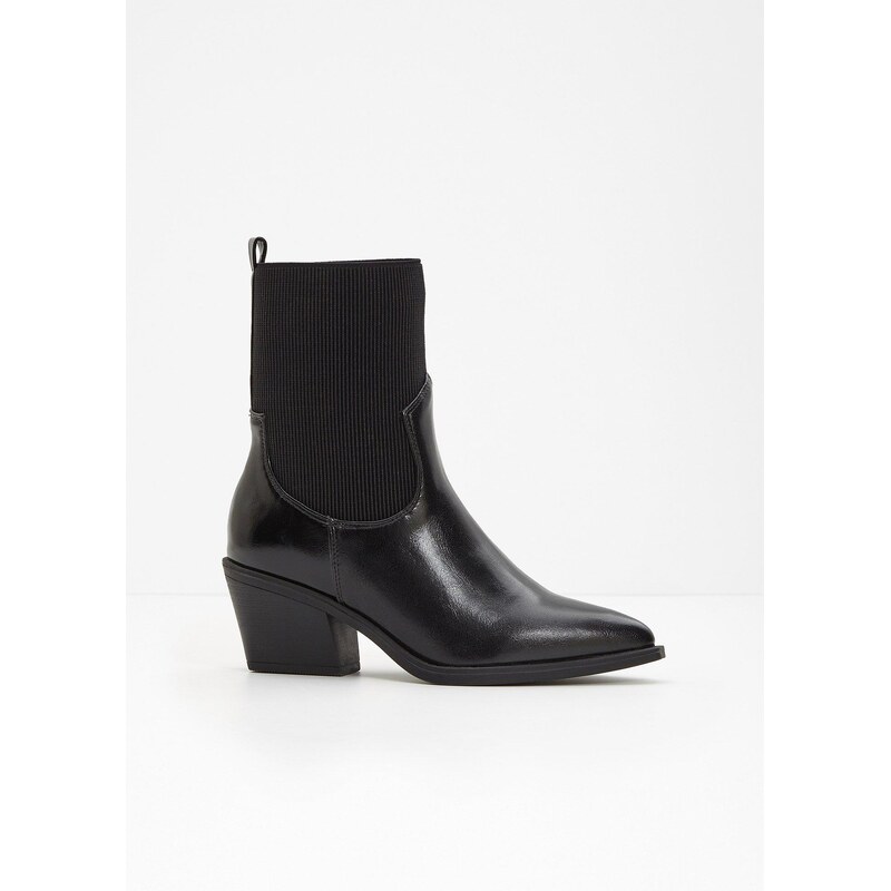 bonprix Kovbojské krátke čižmy, farba čierna 66060004