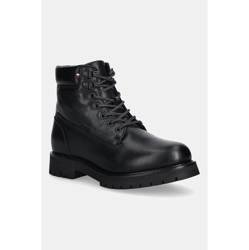 Kožené členkové topánky Tommy Hilfiger FLEX TH OUTDOOR RS LTH BOOT 66060492