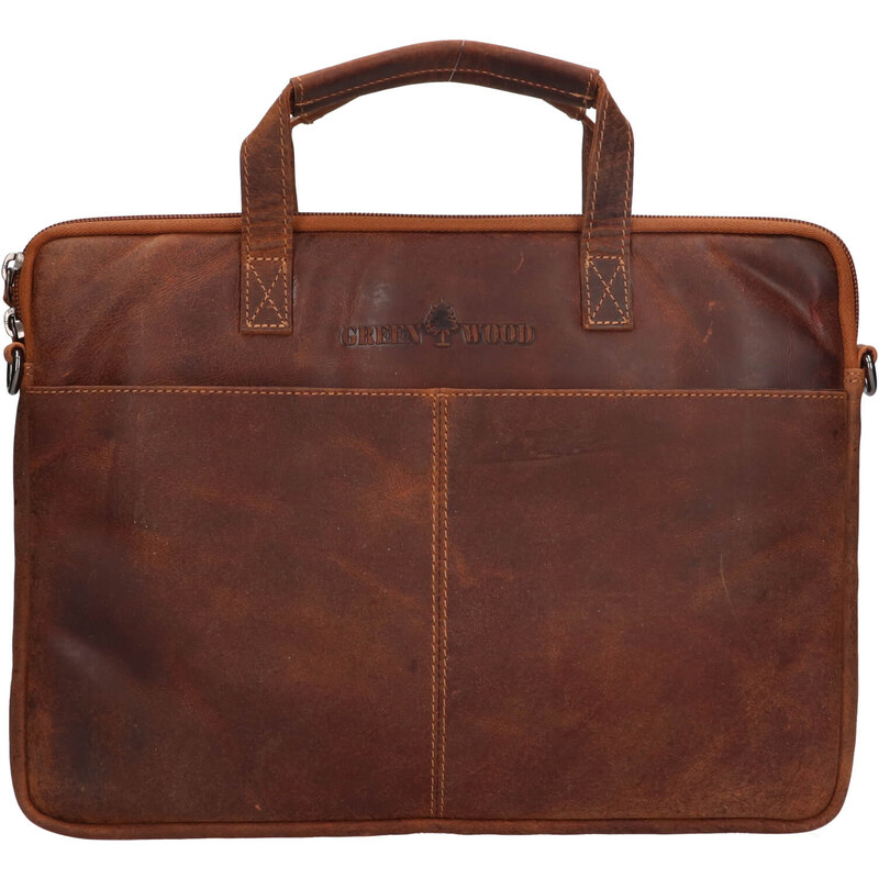 Pánska kožená taška na notebook Greenwood Egon - svetlo hnedá 66061871
