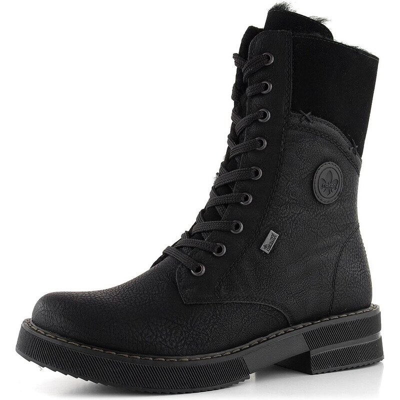 Rieker vyššia šnurovacia členková obuv s membránou čierna 72048-01 66060899