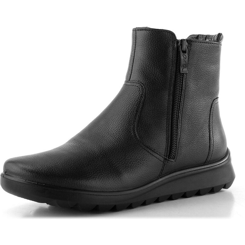 Ara širšia kožená členková obuv s vonkajším zipsom Schwarz Toronto 12 66060895