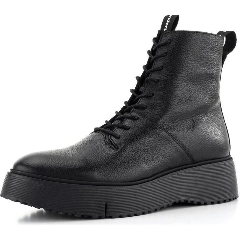 Wonders šnurovacia členková obuv na platforme Negro A-9350 66061107