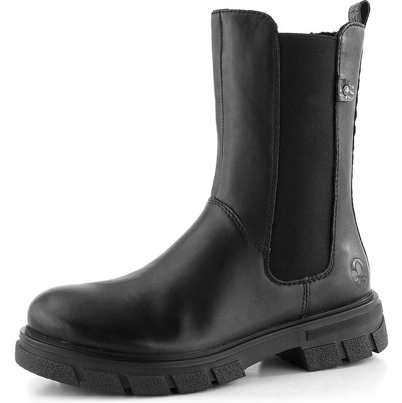 Rieker vysoká chelsea členková obuv na hrubej podošve čierna Z9180-01 66061106