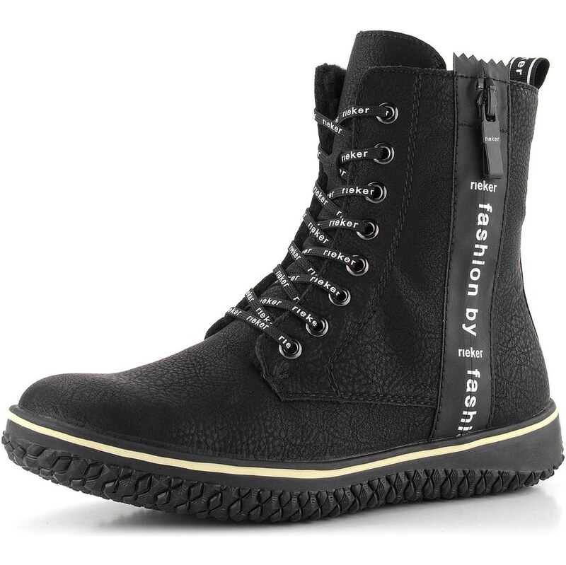 Rieker členková obuv s ozdobným nápisom čierna Z4218-00 66061219