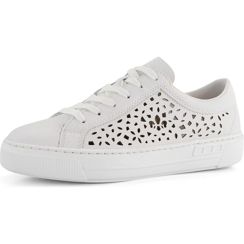Rieker biele sneakers tenisky s vypaľovaným vzorom L8831-80 66061227
